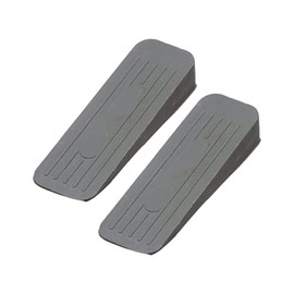 ANGIX 2 x Non-Slip Rubber Door Wedge Stopper for Homes, Offices, Schools, Shops Suitable for All Surface Types Carpet, Tiles Wood and Laminate Floors Anti-Skid, Durable & Long Lasting (Grey)