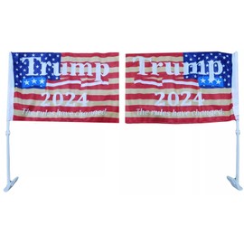 Premium DOUBLE-SIDED Trump WON 2024 Flag 12X18 3Ply CAR BOAT FLAG BANNER X2
