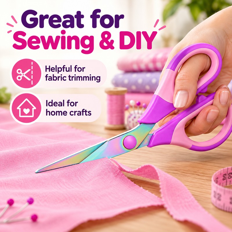 Titanium-Plated Craft Scissors for Sewing & DIY Projects – Versatile