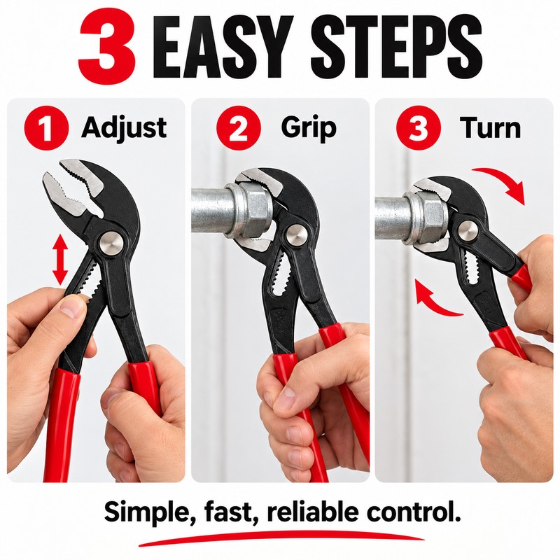 Quick-Adjust Tongue & Groove Pliers for Plumbing – V-Jaw Water