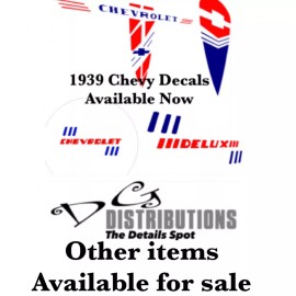 DG DISTRIBUTIONS 1939 Chevy MASTER DELUXE convertible standard coupe sedan delivery hubcap decal