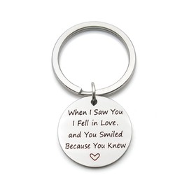 When I saw you I fell in love Stainless Steel Romantic Gift Pendant Keychain