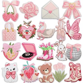 20 PCS Full of Love Iron on Patches Cute Embroidered Applique Sew on Patches for Backpacks Pants Clothes Bags Jackets Jeans Vests Coat Uniforms Dress Hat DIY Decoration