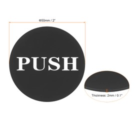 PATIKIL Push Pull Door Sign, 2 Pack Self-Adhesive Round Acrylic Gate Sticker Wall Marker for Office Store Shop, Black/White