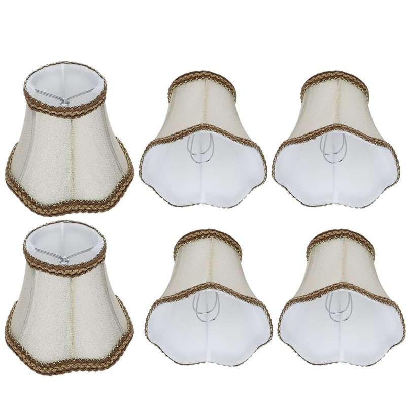6Pcs Desktop Table Lamp Cover Fabric Lampshade Accessory for E14