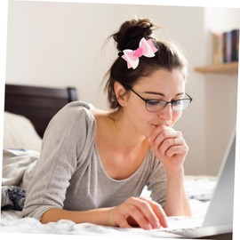 Ipetboom 4pcs Glitter Bow Knot Hair Clips for Shaped Hair Barrettes for Valentine's and Teens