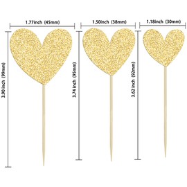 Ephlyn - 24 piezas de adornos de corazón con purpurina, corazón de San Valentín, para el día de San Valentín, boda, compromiso, despedida de soltera, fiesta de cumpleaños, decoración de tartas,