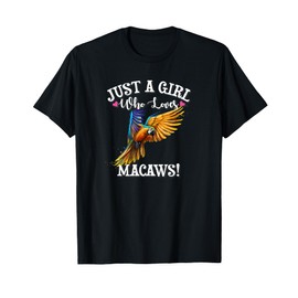 Tropical Rainforest Parrot Lover Girl Who Loves Blue Macaws T-Shirt