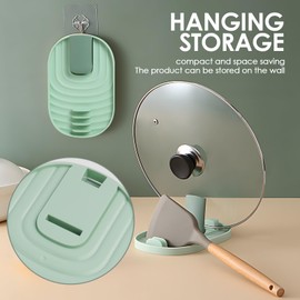 Cooking Spoon Rest, Green, Made of PP Material, Non-Slip Spoon Rest for Kitchen, Ideal for Cooking Utensils such as Spoons and Spatulas, Practical Shelf for Clean and Tidy Kitchen Work