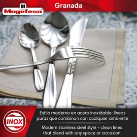 MAGEFESA Granada 24-Piece Silverware Set – Premium Stainless Steel Flatware for 6, Elegant & Durable, Gift-Ready Blue Box Included