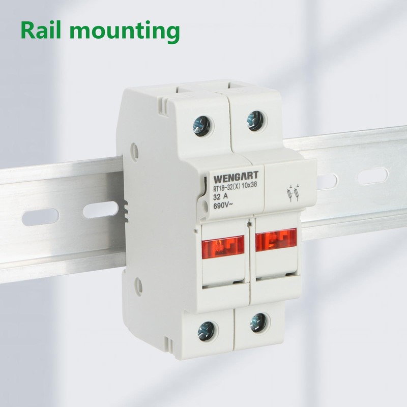 Wengart Fuse Socket RT18-32X, Suitable for RT18 RO15, 2-Pin 10