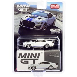 Truescale Miniatures Shelby GT500 Dragon Snake Concept Oxford White w/Blue Stripes & GraphicsEd to 4200 pcs 1/64 Diecast Model Car by True Scale MGT00318