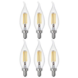 GE (6 Bulbs) Lighting 32596 LED Chandelier CAC Light Bulb, Soft White, 300 lumens, 3.5 watt LED Light Bulb, Dimmable