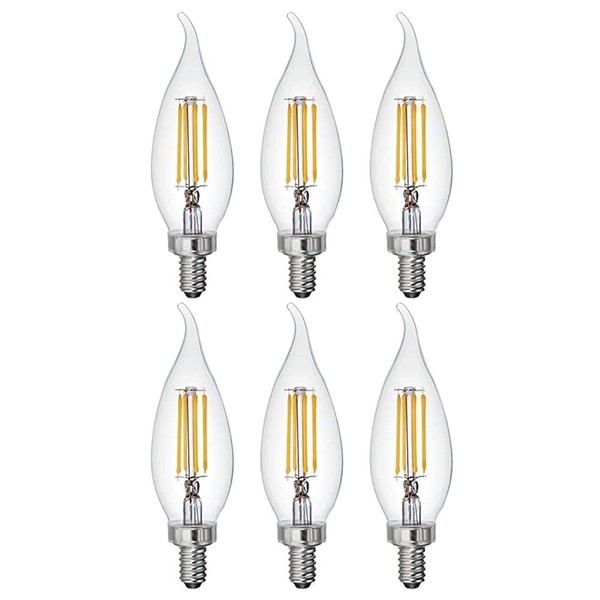GE (6 Bulbs) Lighting 32596 LED Chandelier CAC Light Bulb,