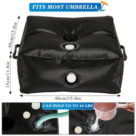 Bylion Umbrella Base Weight Water Bag with Handles Large Square Umbrella Base Portable Heavy Duty Water Weight Bag Up to 50 lbs for Outdoor Patio Umbrella Stand Cantilever Base