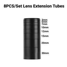 8 pcs/set 3/5/7/10/15/20/30 mm lens adapter ring extension tubes, astronomical telescopic accessories with high accuracy