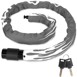 Bicycle Lock High Security with Key, 100 cm Length E Bike Lock Bike Lock Motorcycle Chain Lock 360° Rotating Lock Head, Lock for E Scooter/Ebike/Children's Bicycle