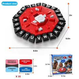 StyleBoon Word Game with LED Display, Alphabet Games, Fast-Paced Family Board Game for Learning Playing Game Gifts for Ages 3+ (Red)