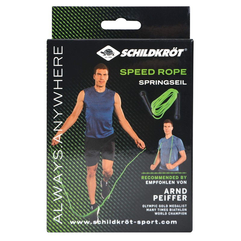 Schildkröt Corda per Saltare Speed ​​Rope, Verde/Nero, in Scatola Rotante