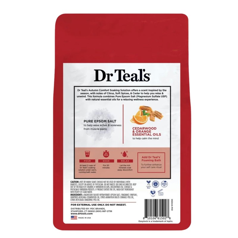 Dr Teal's Warm Autumn Comfort Pure Epsom Salt Soak, 3