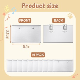 10 Pcs Metal Kennel Card Holders Kennel Accessories Dog Cat Boarding Cards Record Pet Care ID Info for Dog Hamster Cage Boarding Supplies for Veterinarian Shelter Grooming (3 x 5 Inches)