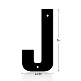 Ya_chtttwo Aluminum Numbers and Letters - Black Metal Door Numbers - Outdoor Metal Address Plate (8" J)