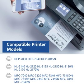 TN330 Toner Cartridge Replacement for Brother TN-330 Toner Cartridge with DCP-7040 DCP-7030 MFC-7840W HL-2140 MFC-7340 MFC-7440N HL-2170W HL-2150N Printer (1 Black)