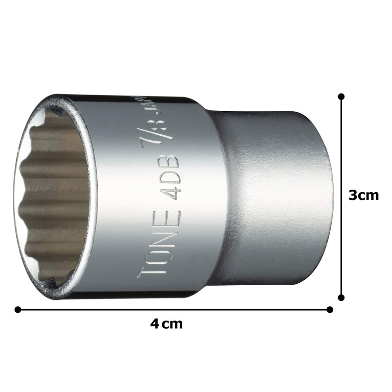 Tone 4DB-28 Socket (12-square) 1/2 inch (12.7 mm) Insertion Angle,