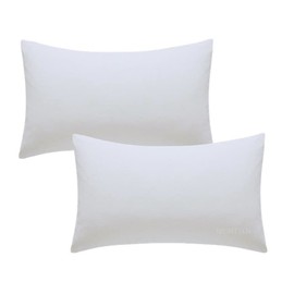 NIGHTZEN® Pair of Housewife Pillowcases 50 x 75 CM Plain Dyed Easy Care Percale Polycotton Bedroom Pillow Covers Soft Quality Blended Cotton Envelope Closure (Housewife Pillowcases, White)