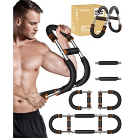 Saker Twister Arm Trainer, Adjustable Chest Workout Equipment,Forearm Strengthener, Portable Power Twister Bar, Detachable Design Fitness Anywhere（40-90lb）