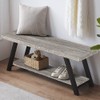 LVB Industrial Entryway Bench, Wood and Metal Storage Bench, Indoor