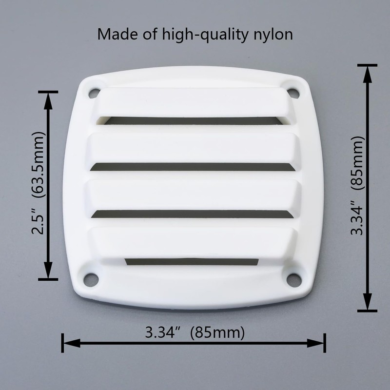LEQMG Marine Boat Nylon Louvered White Flush Thru Vent