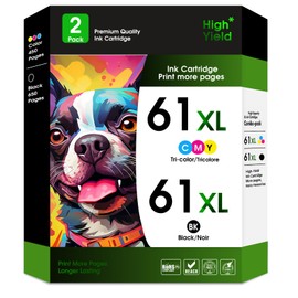 61XL Black&Tri-Color Ink Cartridge Combo Pack Replacement for HP 61 XL Ink for HP Envy 5530 4502 DeskJet 1510 2510 Officejet 4635 4630 4632 2621 Printer