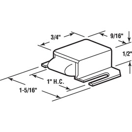 Prime-Line MP6014 Shower Door Catch, Nylon Tip, Stainless Steel, Pack of 2, 2 Piece