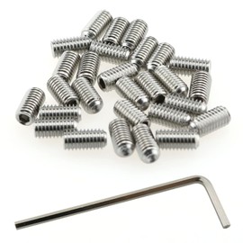 Flat Set Screw MEETOOT 25PCS 10-32 x 3/8 inch Stainless Steel Allen Head Hex Hexagon Socket Set Screws Cup Point with Hex Key Wrench