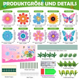 Zoyomax Flower Craft Girls, Gifts for Girls, Diamond Painting Children's Bouquet Creative Birthday Gift, Craft Set Children from 5 6 7 8 9 10 Years