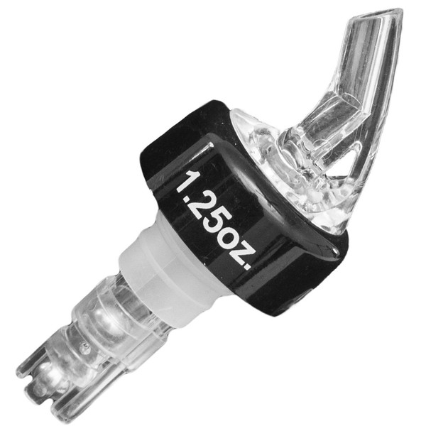 Clear Plastic 1.25 oz. Measured Liquor Pourer w/Collar, Each
