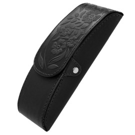 Premium Quality Women's PU Leather Hard Glasses Case with Soft Lining – Elegant and Durable Eyewear Pouch with Belt Clip for Sunglasses and Reading Glasses F5039BL