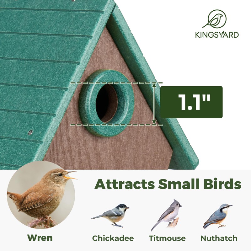 Kingsyard Recycled Plastic Bird House for Outdoors - Hanging Nesting