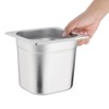 Vogue k992 stainless steel catering 1/6 container, 2.2 l capacity,