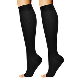 Toeless Compression Socks,Toeless Support Stockings Easy Knee High Socks - Anti Fatigue Knee High Stockings Open Toe Compression Socks for Women Men