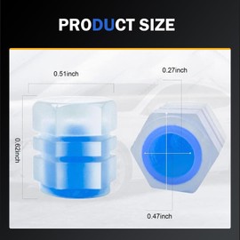 Ferianl 4PCS Fluorescent Tire Valve Caps, Luminous Wheel Valve Cover, Auto Corrosion Resistant Vehicle Air Stem Covers, Car Decor Accessories, Universal for SUV, Truck, RV (Blue)