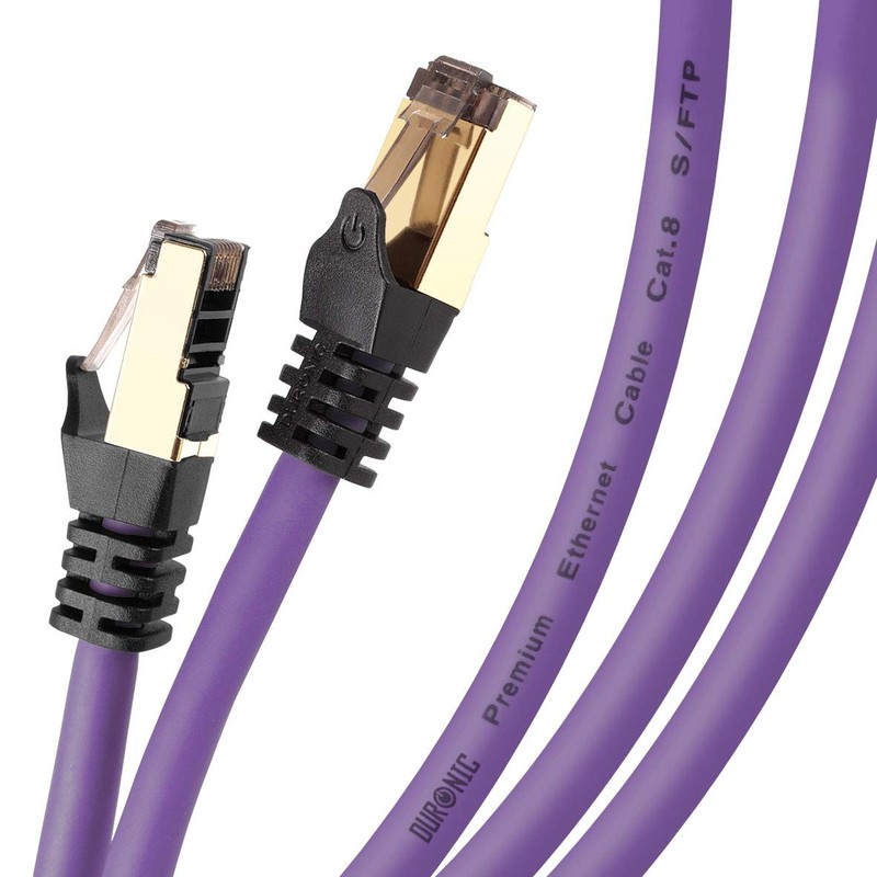 Duronic CAT8 PE 1 m Ethernet-Kabel | 40 Gbps Netzwerkabel