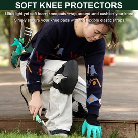 SUJAYU Gardening Knee Pads for Women, Soft Foam Knee Pads for Men Construction, Work Knee Pad for Women Men, Rodilleras Para Roofing Rodilleras Para Trabajo (Black)