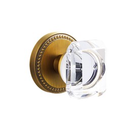 SORWDUERM 1 Pack Antique Brass Door Knobs Crystal Door Knob Dummy Door Knobs Glass Interior Dummy Handle Single Sided Decorative