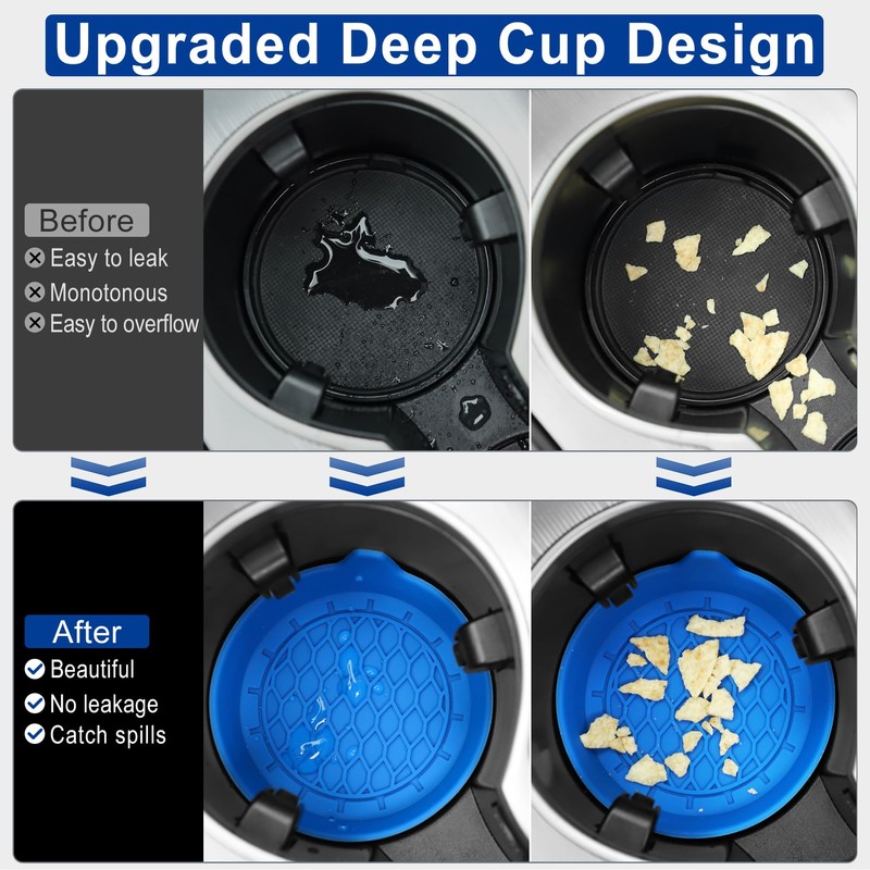 SINGARO Car Cup Holder Coaster, Silicone Cup Holder Insert, Universal