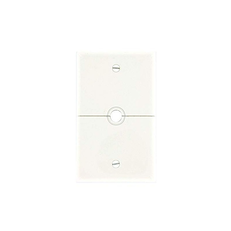 Leviton 1-Gang .625-Inch, Hole Device Telephone/Cable Wallplate, Box Mount, Horizontal