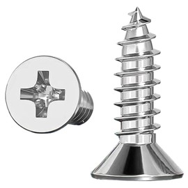 ORTAVA Pack of 100 4.8 x 13 mm screws, wood screws, stainless steel screws, Phillips screws, stainless steel A2V2, full thread