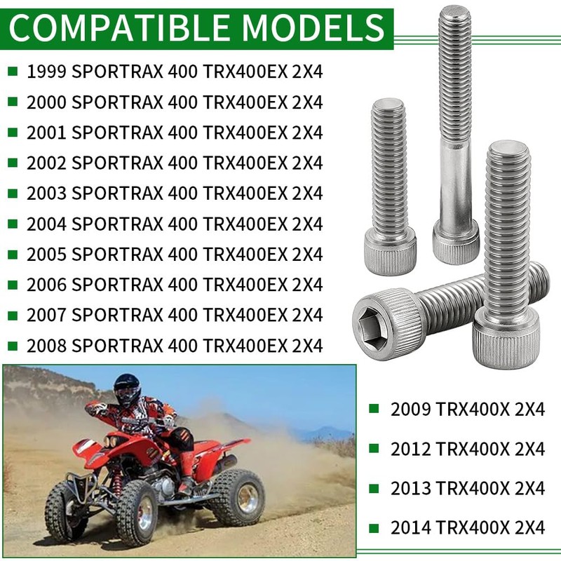 WEICHENGXIN 400EX Engine Stainless Steel Bolt Screw Kit for Sportrax