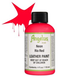 Angelus Acrylic Leather Paint-4 oz Neon Rio Red